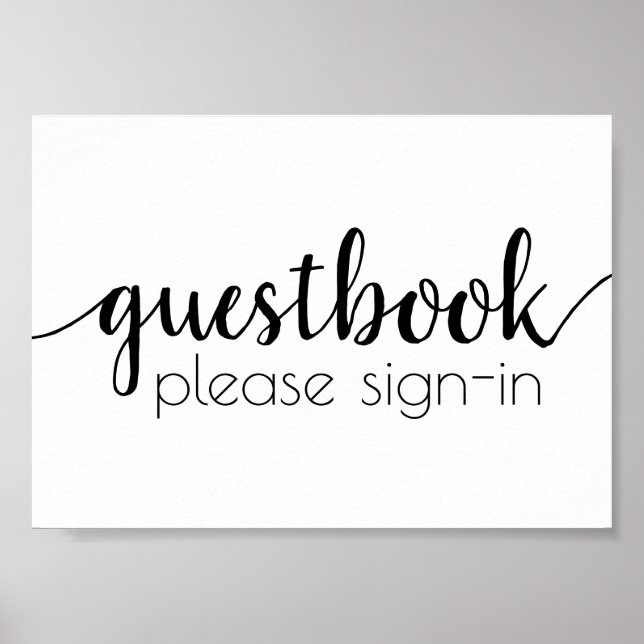 Simple Guestbook | Svart skript - valfri händelsel Poster (Framsidan)