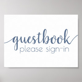 Simple Guestbook | Vänsterblå valfri händelselogg Poster