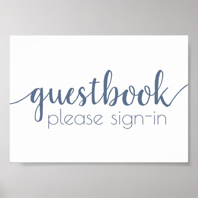 Simple Guestbook | Vänsterblå valfri händelselogg Poster (Framsidan)