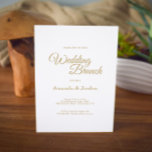 Simple Guld Calligraphy Bröllop Brunch Inbjudningar<br><div class="desc">Den enkla kalligrafin bröllop brunch-inbjudan från guld ger en lyx för eleganten,  men en modern känsla för både en minimalistisk och mer traditionell eller formell brunch-upplevelse. Avslappnadens kalligrafi gör att du kan känna dig antika,  medan utformningen av klassens neutralt kan kombineras med alla unika aspekter på dagen efter firande.</div>