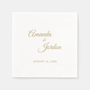 Simple Guld Calligraphy Cocktail Napkin Pappersservett