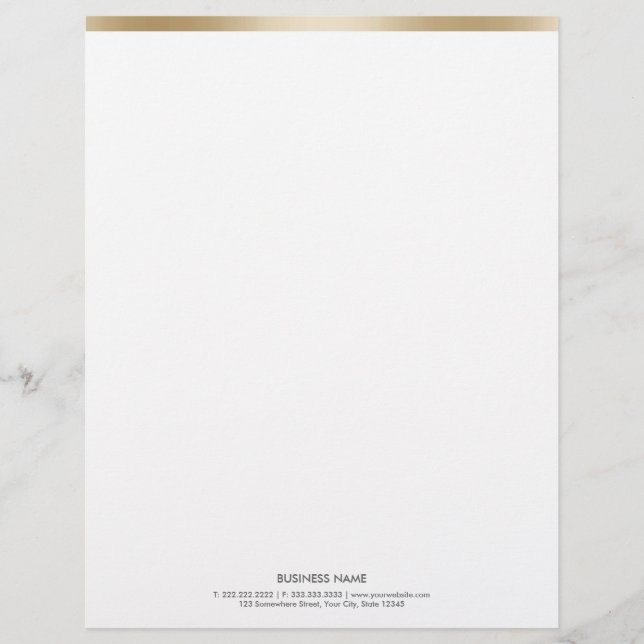 Simple Guld Gräns Letterhead Brevhuvud (Framsida)