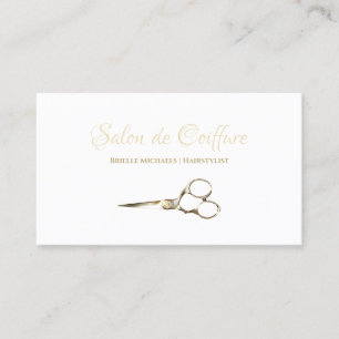 Simple Guld Hairstylist Sissors Hair Salon Visitkort