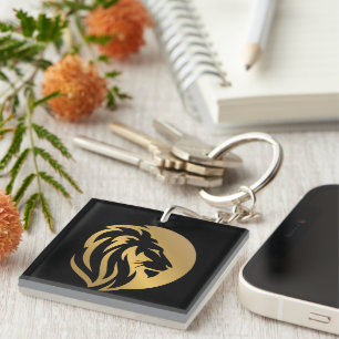 Simple Guld Lejon Leo Logotyp