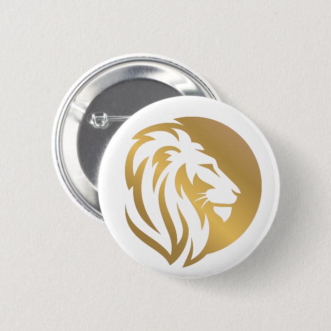Simple Guld Lejon Leo Logotyp Knapp (Framsida & baksida)