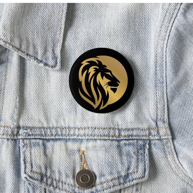 Simple Guld Lejon Leo Logotyp Knapp (Skapare uppladdad)