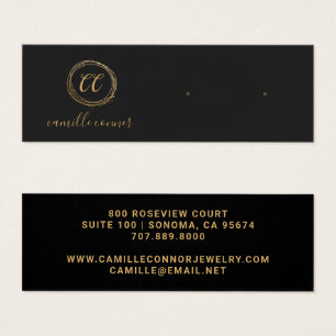 Simple Guld Monogram Jewelry Designer Stud Earring Litet Visitkort