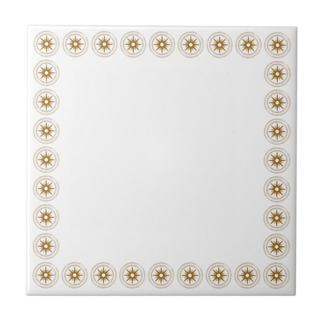 Simple Guld Starburst Medallion Ram Kakelplatta (Framsidan)
