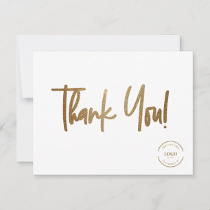 Simple Guld White Company Logotyp Social Tack Kort