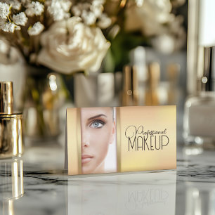Simple Guld Woman Ansikte makup Artist Card Visitkort