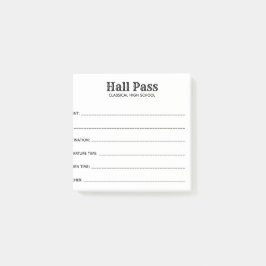 Simple Hall Pass Post-it Block