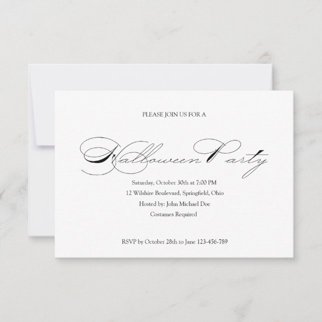 Simple Halloween Boll Costume Party-inbjudan Inbjudningar (Framsida)