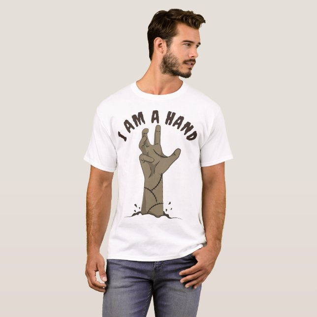 Simple Halloween Boo Zombie | Jag är en hand T Shirt (Hel framsida)