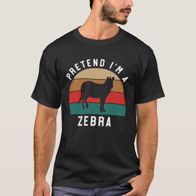 Simple Halloween Costume for Zebra Pretendence I A T Shirt (Framsida)