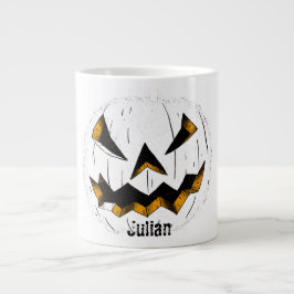 Simple Halloween jack-o-lantern pumpkin ansikte Jumbo Mugg