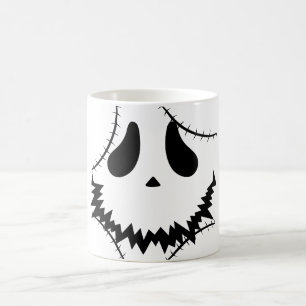 Simple Halloween jack-o-lantern pumpkin ansikte Kaffemugg