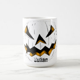 Simple Halloween jack-o-lantern pumpkin ansikte Kaffemugg