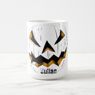 Simple Halloween jack-o-lantern pumpkin ansikte Kaffemugg