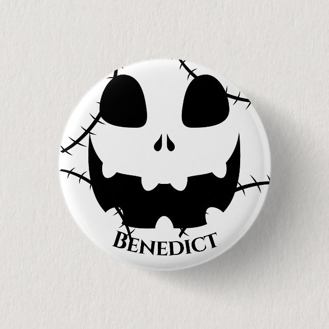 Simple Halloween jack-o-lantern pumpkin ansikte Na Knapp (Framsida)