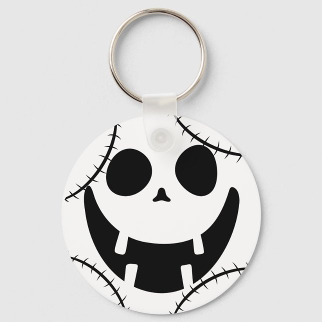 Simple Halloween jack-o-lantern pumpkin ansikte Nyckelring (Framsida)