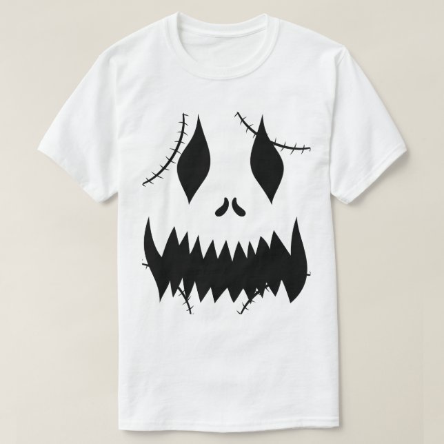 Simple Halloween jack-o-lantern pumpkin ansikte T Shirt (Design framsida)