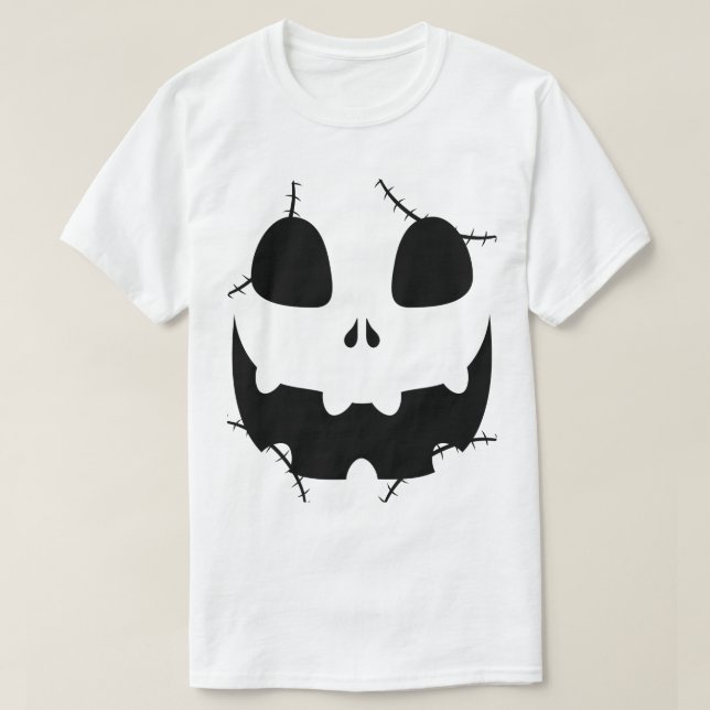 Simple Halloween jack-o-lantern pumpkin ansikte T Shirt (Design framsida)
