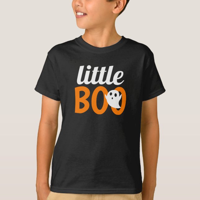 Simple Halloween Little Boo Spooky Ghost T Shirt (Framsida)