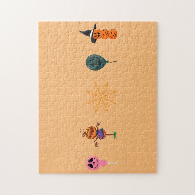 Simple Halloween Pumpkin ansikte spökskrämmande Pa Pussel (Vertikal)