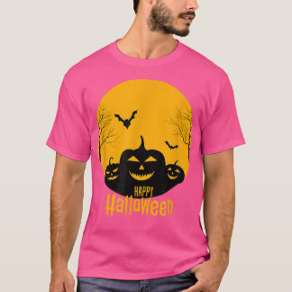 Simple Halloween Scary Pumpkin Nattdesign T Shirt