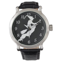 Simple Halloween White Witch Silhouette Black Armbandsur