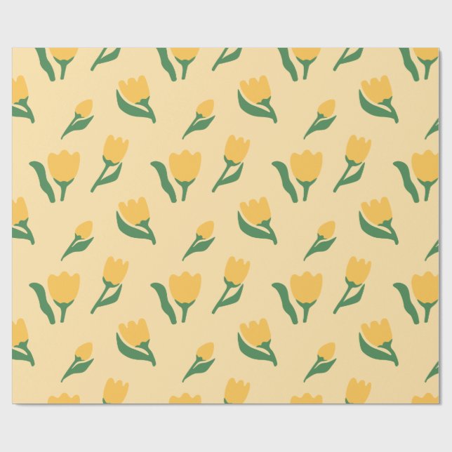 Simple Hand Drawn Watercolor Floral Girl Birthday Presentpapper (Platt)