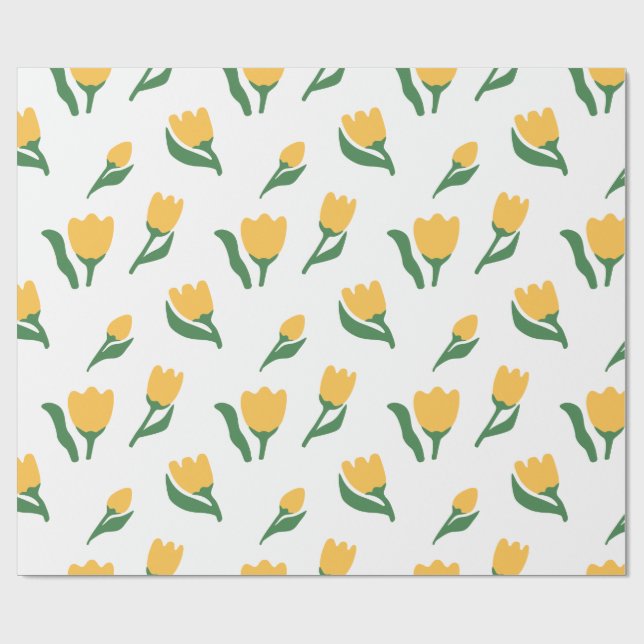 Simple Hand Drawn Watercolor Floral Girl Birthday Presentpapper (Platt)