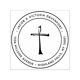 Simple Hand plockade Christian Kor Returadress Självfärgande Stämpel