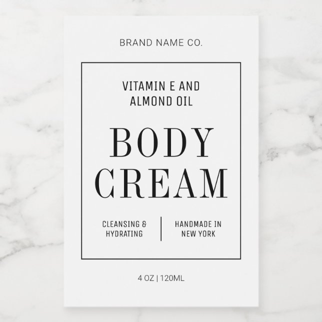 Simple Hand Soap Body Wash Lotion Waterproof Label Mat Etikett (Singel etikett)