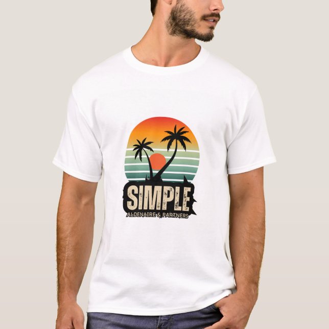 Simple Handflatan Träd Summer T-Shirt" T Shirt (Framsida)