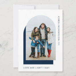 Simple Hanukkah Arch | Modern 2-foto Julkort