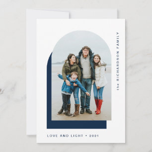 Simple Hanukkah Arch   Modern 2-foto Julkort