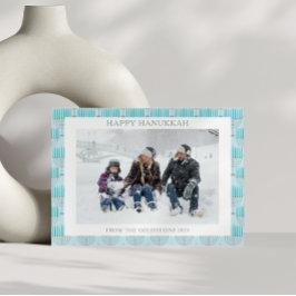 Simple Hanukkah Menorah i Blue Anpassningsbar Phot Julkort