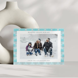 Simple Hanukkah Menorah i Blue Anpassningsbar Phot Julkort