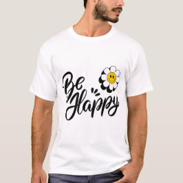 Simple Happy Flower - Good Vibes Smile Design T Shirt
