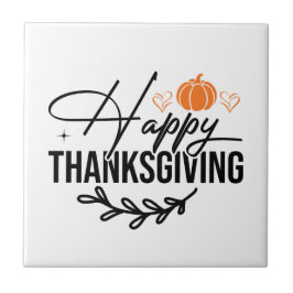 Simple Happy thanksgiving Pumpkin Kakelplatta