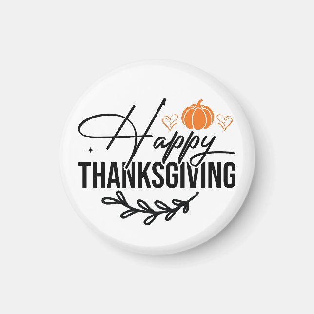 Simple Happy thanksgiving Pumpkin Magnet (Framsidan)