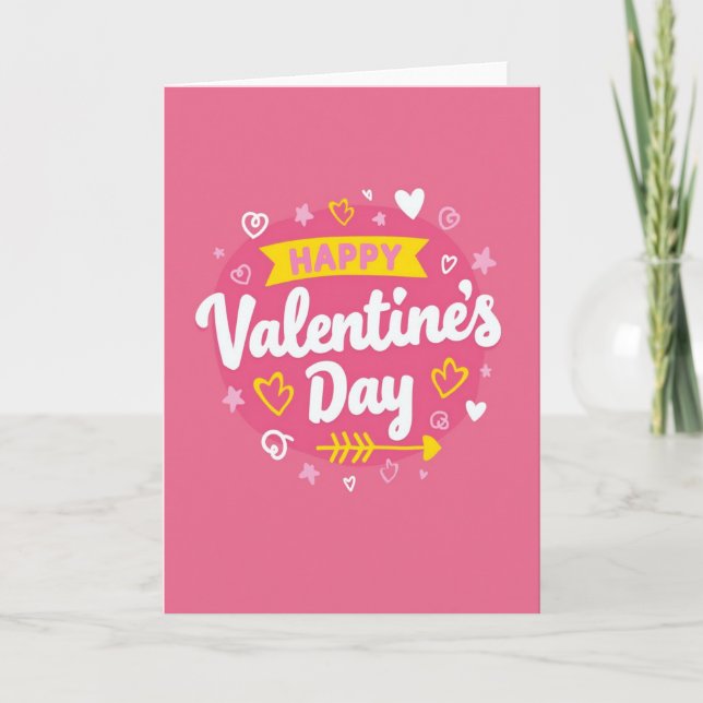Simple Happy Valentines Card Kort (Framsida)