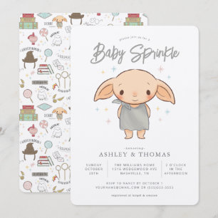 Simple Harry Potter - Dobby Baby Sprinkle Inbjudningar