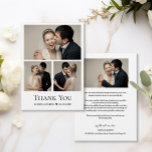 Simple Heart Modern Bröllop Photo Collage Tack Kort<br><div class="desc">Visa tacksamhet i stil med Simple Heart Modern Bröllop Photo Collage - tack för dina kortmallar. De här personligerna är ett elegant och mångsidigt sätt att förmedla din uppskattning till dina nära och kära som har delat på din speciella dag. Anpassa de fyra fotona (3 på framsidan och 1 på...</div>