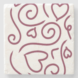 Simple Heart Mönster Stenunderlägg