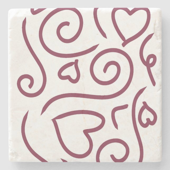 Simple Heart Mönster Stenunderlägg (Framsidan)