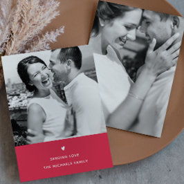 Simple Heart Red Valentine Hälsning Julkort