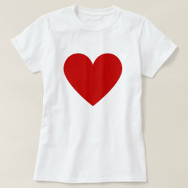 Simple Heart Red White Modern Kärlek Womens T-Shir T Shirt
