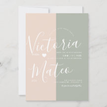 Simple Heart Script Typografi Sage Rosa Bröllop  